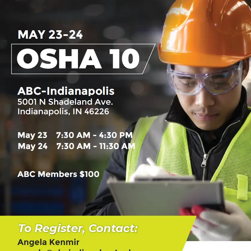 OSHA 10 Training Classes (Indianapolis, IN) Associated Builders and